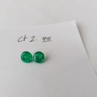 2.95  Ct. Colombian Emerald Round Pair