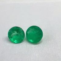 4.12 Ct. Colombian Emerald Round  Pair ( Calibrated )