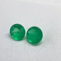 4.12 Ct. Colombian Emerald Round  Pair ( Calibrated )