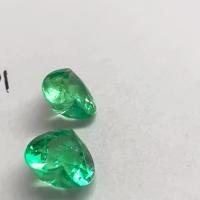 6.15 Ct. Colombian Emerald Pair ( Heart Cut ) 