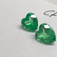6.15 Ct. Colombian Emerald Pair ( Heart Cut ) 
