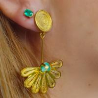 Gold Earrings with Colombian Emerald