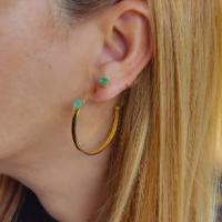 Gold Earrings with Colombian Emerald