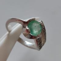 0.73 Ct.  Colombian Emerald Ring 