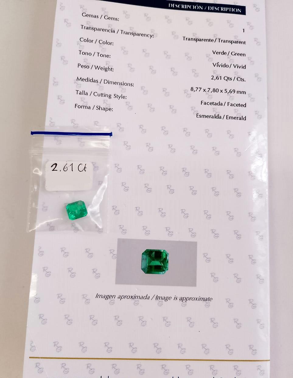 2.61 Ct.  Colombian Emerald