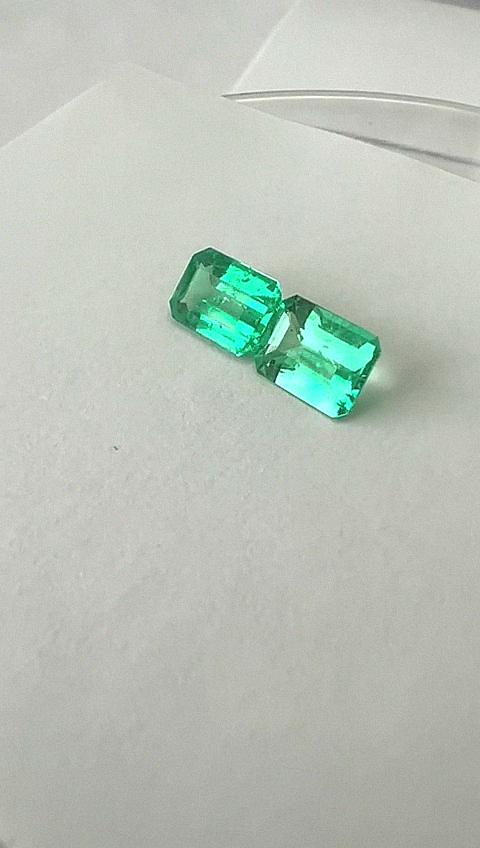 2.91 Ct.  Colombian Emerald Pair (Exceptional)