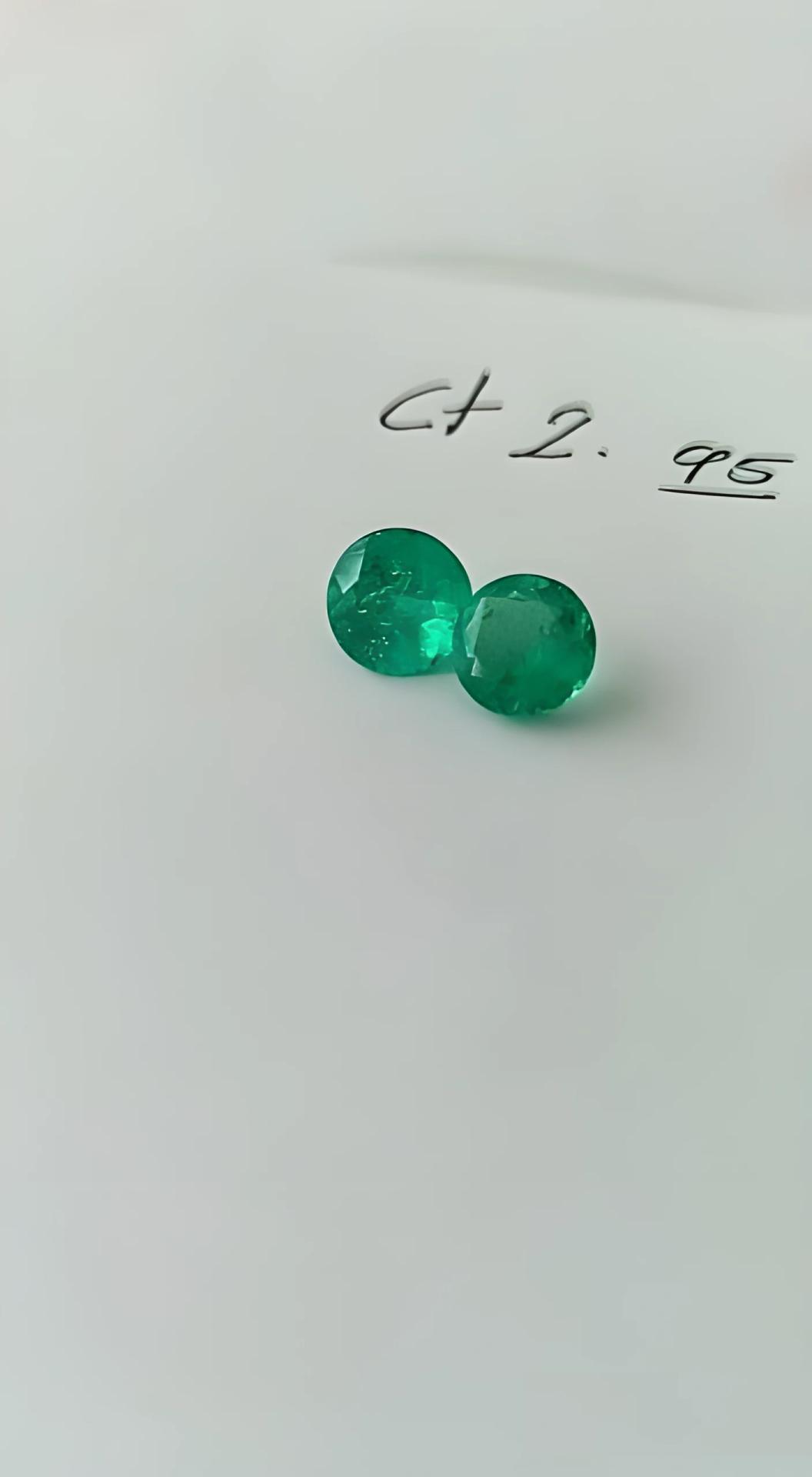 2.95  Ct. Colombian Emerald Round Pair
