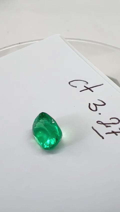 3.27 Ct. Colombian Emerald  (Cushion)