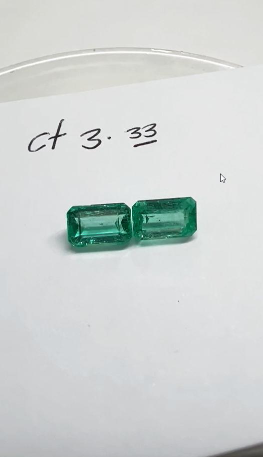 3.33 Ct. Colombian Emerald Pair 