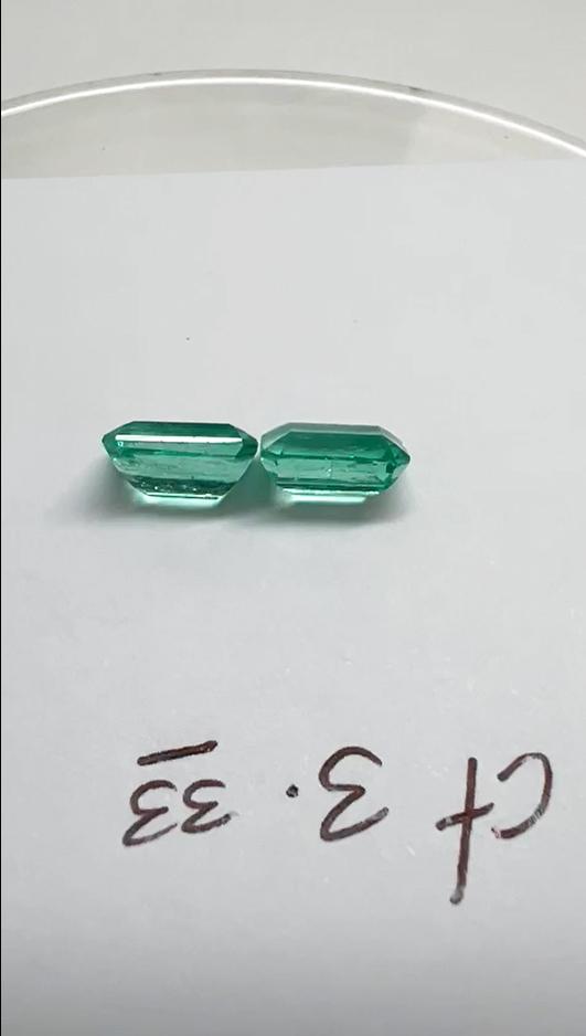 3.33 Ct. Colombian Emerald Pair 