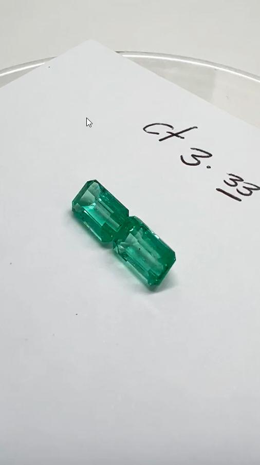 3.33 Ct. Colombian Emerald Pair 