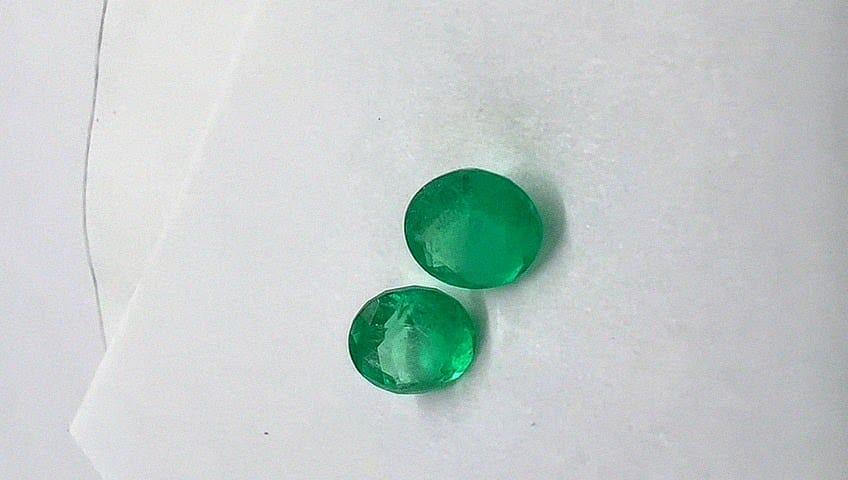 4.12 Ct. Colombian Emerald Round  Pair ( Calibrated )