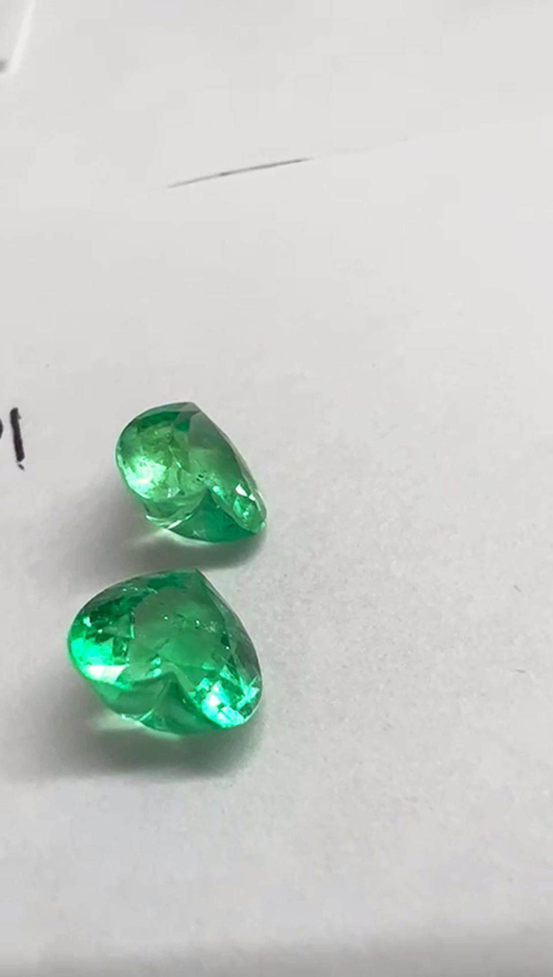 6.15 Ct. Colombian Emerald Pair ( Heart Cut ) 