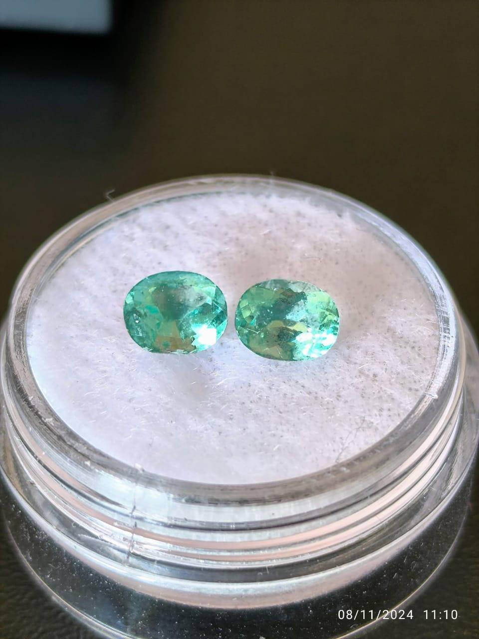 1.33 Ct. Colombian Emerald Pair (Oval)