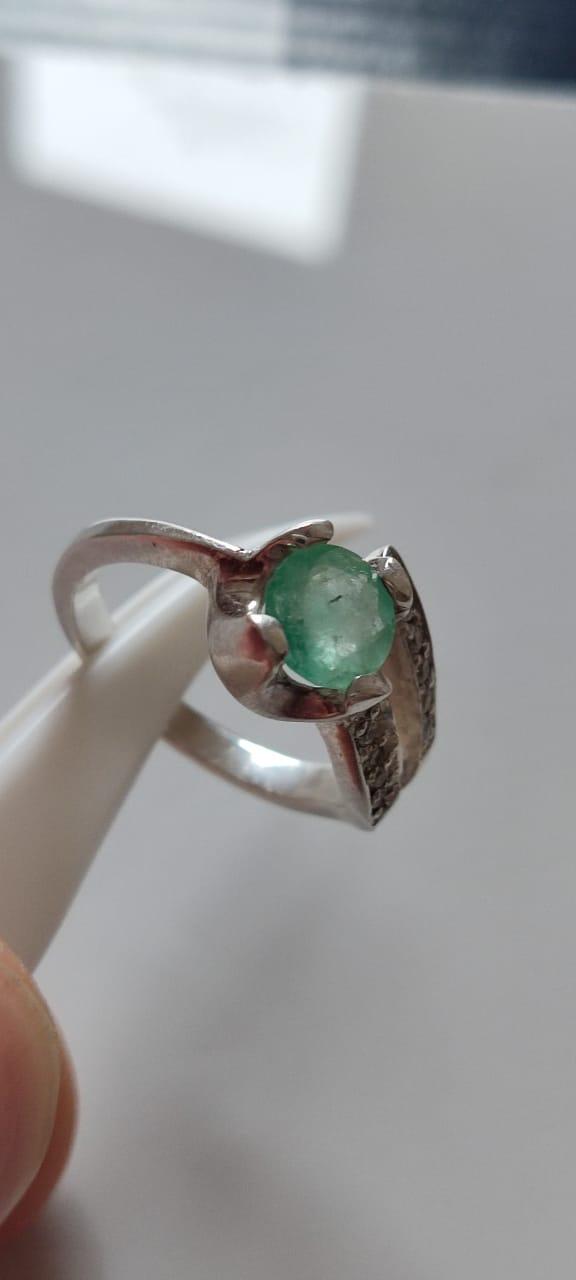 0.73 Ct.  Colombian Emerald Ring 