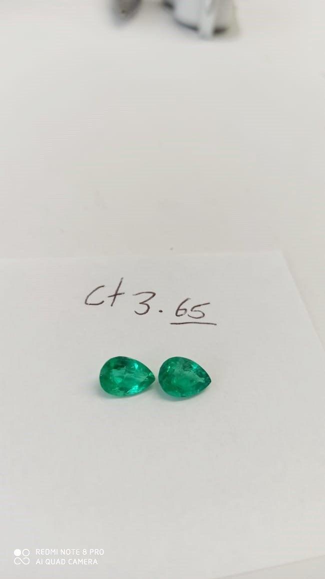 3.65ct Colombian Emerald Pair